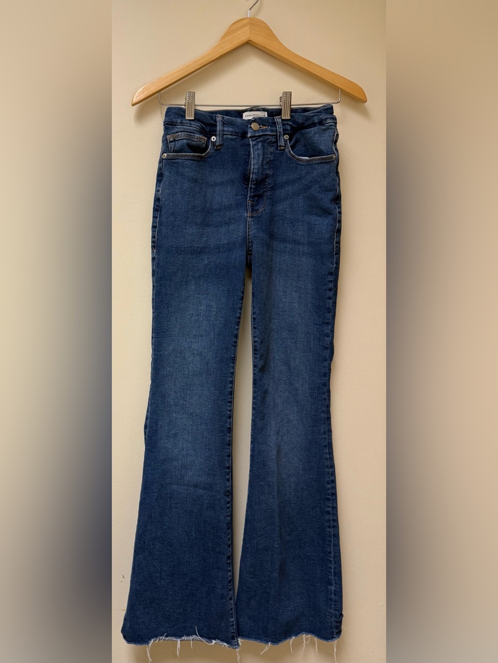 🔷Good American Dark Blue High-Rise Flare Jeans🔷